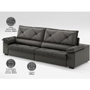 Ver imagem 5 de Sofá com Carregador Usb e Molas no Assento Retrátil Reclinável Nice 2,90m Velosuede - Netsofas