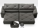 Ver imagem 4 de Sofá com Carregador Usb e Molas no Assento Retrátil Reclinável Nice 2,90m Velosuede - Netsofas