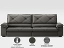 Ver imagem 6 de Sofá com Carregador Usb e Molas no Assento Retrátil Reclinável Nice 2,90m Velosuede - Netsofas