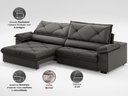 Ver imagem 3 de Sofá com Carregador Usb e Molas no Assento Retrátil Reclinável Nice 2,90m Velosuede - Netsofas