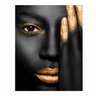 Quadro Mulher Black and Gold Face New - Tela Única - 150 x 100 cm - Filete Preta - 2