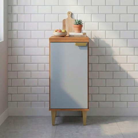 Balcão Cozinha para Cozinha 1 Porta Elena Bege/Cinamomo/Platina