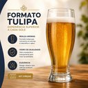 Ver imagem 3 de Jogo 3 Copo Tulipa Vidro 350ml Chopp Caneca Cerveja Tipo Pinguim Incolor Kit Taca Munich Transparent