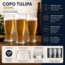 Ver imagem 6 de Jogo 3 Copo Tulipa Vidro 350ml Chopp Caneca Cerveja Tipo Pinguim Incolor Kit Taca Munich Transparent