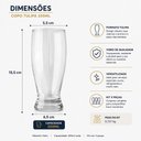 Ver imagem 7 de Jogo 3 Copo Tulipa Vidro 350ml Chopp Caneca Cerveja Tipo Pinguim Incolor Kit Taca Munich Transparent
