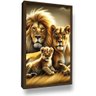 Quadro Leão Família Filhote Decorativo Moldura - 2