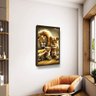 Quadro Leão Família Filhote Decorativo Moldura - 1