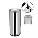 Ver imagem 3 de Lixeira Inox Basculante 30L com Tampa Giratória Ideal para Cozinha Banheiro e Escritório