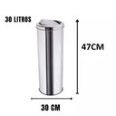 Ver imagem 5 de Lixeira Inox Basculante 30L com Tampa Giratória Ideal para Cozinha Banheiro e Escritório