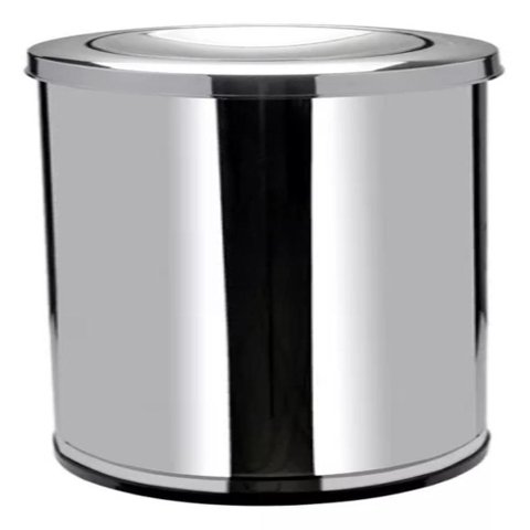 Lixeira Inox Basculante 30L com Tampa Giratória Ideal para Cozinha Banheiro e Escritório