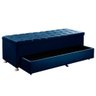 Conjunto Cabeceira Mila + Calçadeira Munique 1,40 Veludo Azul - Speciale Home - 9