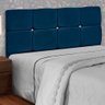 Conjunto Cabeceira Mila + Calçadeira Munique 1,40 Veludo Azul - Speciale Home - 2