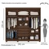 Guarda-Roupa de Casal 6 Portas 4 Gavetas com Espelho Belém Albatroz Móveis - Cedro - 5