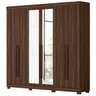 Guarda-Roupa de Casal 6 Portas 4 Gavetas com Espelho Belém Albatroz Móveis - Cedro - 1