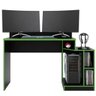 Mesa Gamer Escrivaninha Play Albatroz Móveis - Preto Fosco/Verde - 2