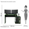 Mesa Gamer Escrivaninha Play Albatroz Móveis - Preto Fosco/Verde - 5