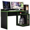 Mesa Gamer Escrivaninha Play Albatroz Móveis - Preto Fosco/Verde - 1