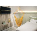 Ver imagem 3 de Rede Cadeira Suspensa Teto Corda Algodão Amarela