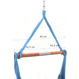 Rede Cadeira Suspensa Teto Corda Algodão Azul - 4