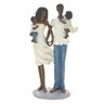 Escultura Família Decorativa Negra em Resina Mãe, Pai e Filhos no Colo - 1