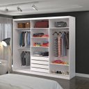 Ver imagem 2 de Guarda-Roupa Casal com Espelho 3 Portas de Correr 4 Gavetas 1902E1 