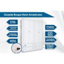 Ver imagem 2 de Guarda Roupa Solteiro 4 Portas e 4 Gavetas Americano Cinza - Henn