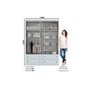 Ver imagem 3 de Guarda Roupa Solteiro 4 Portas e 4 Gavetas Americano Cinza - Henn