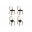 Ver imagem 4 de Conjunto Mesa de Cozinha Volga com Tampo de Vidro 95x95cm e 4 Cadeiras Noruega Preto Fosco Preto