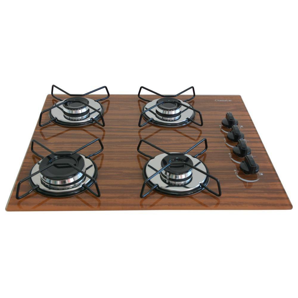 Cooktop Gás 4 Bocas Ultra Chama 127/220 Madeira