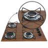 Cooktop Gás 4 Bocas Ultra Chama 127/220 Madeira - 3