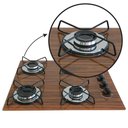 Ver imagem 3 de Cooktop Gás 4 Bocas Ultra Chama 127/220 Madeira