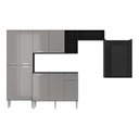 Ver imagem 6 de Cozinha Completa C/ Mesa Dobrável Multimóveis Mp2042 Preta/lacca Fumê