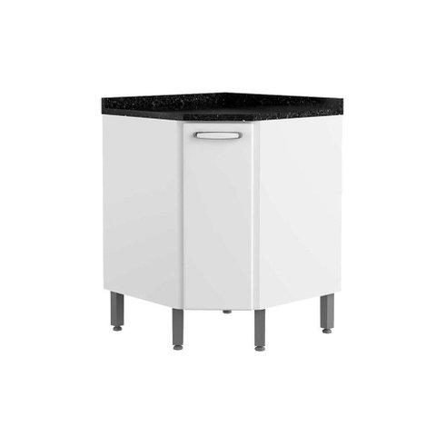 Módulo Cozinha Bertolini Evidence Balcão Canto Oblíquo 7115 1 Porta c/ Tampo Branco