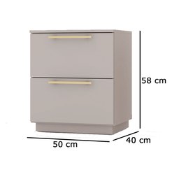 Mesa de Cabeceira Dubai 02 Gavetas Fendi Vila Rica - 3