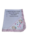 Ver imagem 7 de Manta Cueiro Bebê Malha com Bordado Inglês Estampa Digital 80x90cm