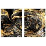 Quadro Abstrato Master Luxo Preto e Dourado - Kit 2 telas - 60 x 40 cm - Branca - 2