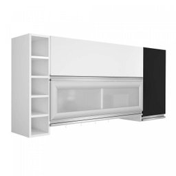 Armário Aéreo 3 Portas e Adega Elegance Espresso Móveis - 2 Armário Aéreo 3 Portas e Adega Elegance Espresso Móveis - 2