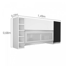 Armário Aéreo 3 Portas e Adega Elegance Espresso Móveis - 4 Armário Aéreo 3 Portas e Adega Elegance Espresso Móveis - 4