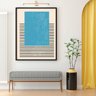 Quadro Abstrato Geométrico Minimalista Azul - Tela Única - 200 x 120 cm - Preta - 1
