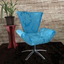 Ver imagem 2 de Kit Duas Poltronas Giratória Elegance Jacquard:azul