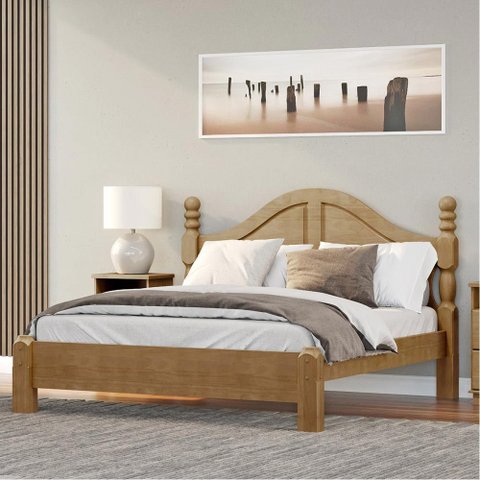 Cama de Casal Queen Size Madeira Maciça Naipe Freijó - G74 - Gran Belo