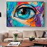 Quadro Abstrato Olho Cores Modernas - Tela Única - 200 x 120 cm - Chassi - 1
