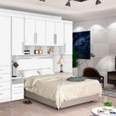 Ver imagem 6 de Guarda-Roupas Modulado Georgia JA Branco Para Cama Box 1,38M Casal