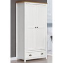 Ver imagem 2 de Guarda Roupa Solteiro Topázio 2 Portas e 1 Gaveta Branco/freijó - Finestra Móveis