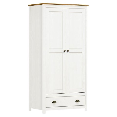 Guarda Roupa Solteiro Topázio 2 Portas e 1 Gaveta Branco/freijó - Finestra Móveis