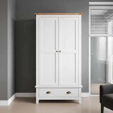 Guarda Roupa Solteiro Topázio 2 Portas e 1 Gaveta Branco/freijó - Finestra Móveis