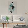 Quadro Geométrico Azul e Branco - Tela Única - 90 x 60 cm - Branca - 1