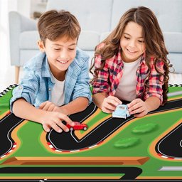 Tapete Pista de Carrinhos 3 Infantil Ilustrado Criança Lona - 2