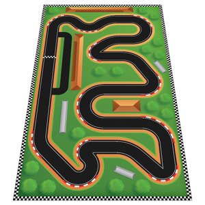 Tapete Pista de Carrinhos 3 Infantil Ilustrado Criança Lona