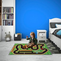 Tapete Pista de Carrinhos 3 Infantil Ilustrado Criança Lona - 5